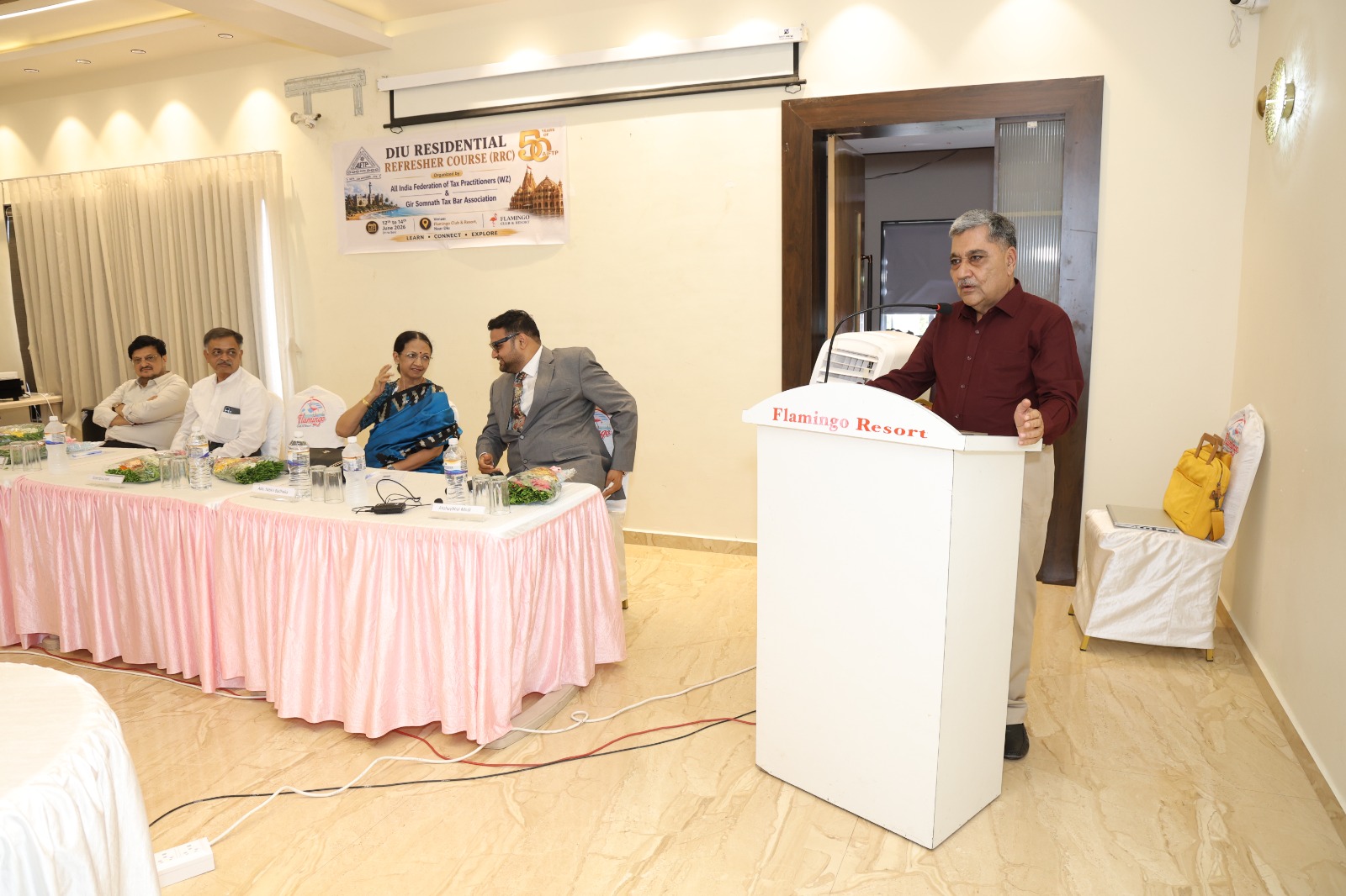 Shri Samir S. Jani, Past President, AIFTP addressing the gathering.