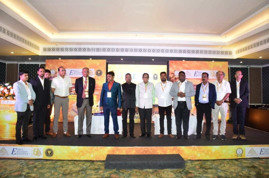 At the end of both the sessions, some dignitaries presence on the Dais. Left to Right: Conference Secretary Satyabrat Tripathi along with Paradeep Tax Bar Association members, Zone Chairman Smit Sourabh, NVP Bibekananda Mohanti, Dignitaries and Patron of Paradeep Tax Bar Association along with Conference Chairman Duryodhan Rana