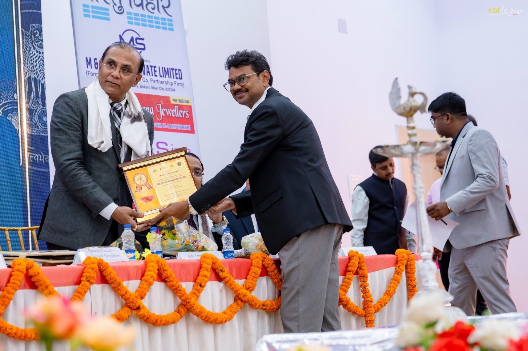 Felicitation of Zone Chairman Smit Sourabh by Ranjit Kumar Pramanik during the Inaugural session.