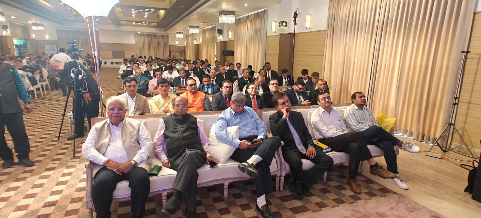Inaugural Session: Seen from Left to Right S/Shri Dharmesh Gandhi, Secretary, CGCTC, Vijay Shah, Conference Chairman, Dipak Amin, President, CGCTC, Sachin Gandhi, Chairman, AIFTP (WZ), Santosh Gupta, Secretary General, AIFTP, Bhaskar Patel, Treasurer, AIFTP & President Emeritus, CGCTC, Samir Jani, National President, AIFTP (Guest of Honour), Hon’ble Mr. Justice Bhargav D. Karia, Judge, Gujarat High Court (Chief Guest), Vinayak Patkar, Vice President, AIFTP (WZ), Dr. D.M. Sinha, Judicial Member, ITAT Rajkot Bench (Guest of Honour) and Fayazan Dabhoiwala, Conference Secretary, Member NEC - AIFTP & Vice President - CGCTC.